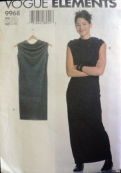 9968 EZ VOGUE SLEEVELESS JERSEY COWL DRESS LENGTHS PATTERN 6-22 UNCUT XS-XL